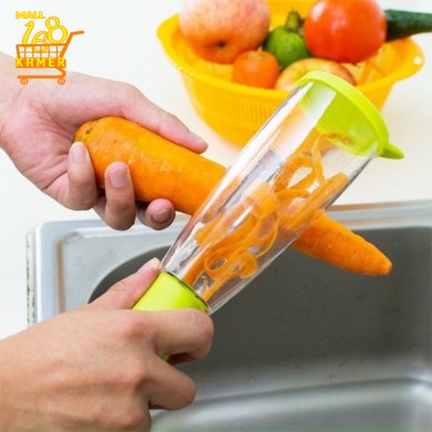 Peeling knife with convenient shell compartment